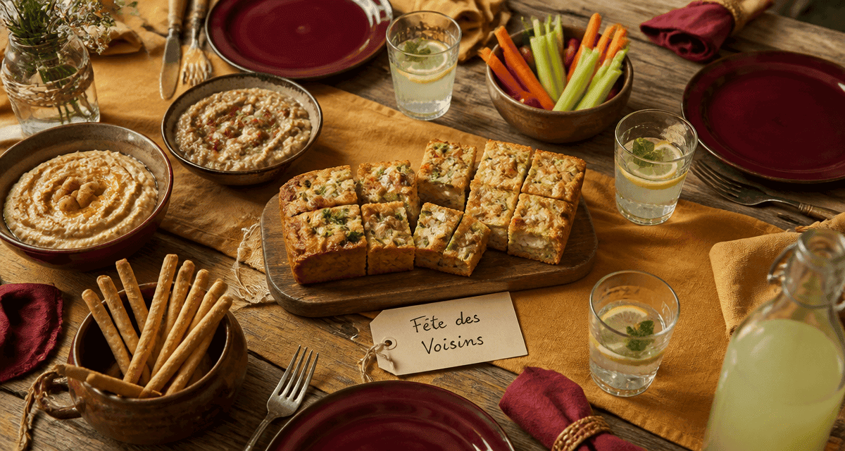 quel plat pour la fête des voisins cake salé courgette feta et buffet