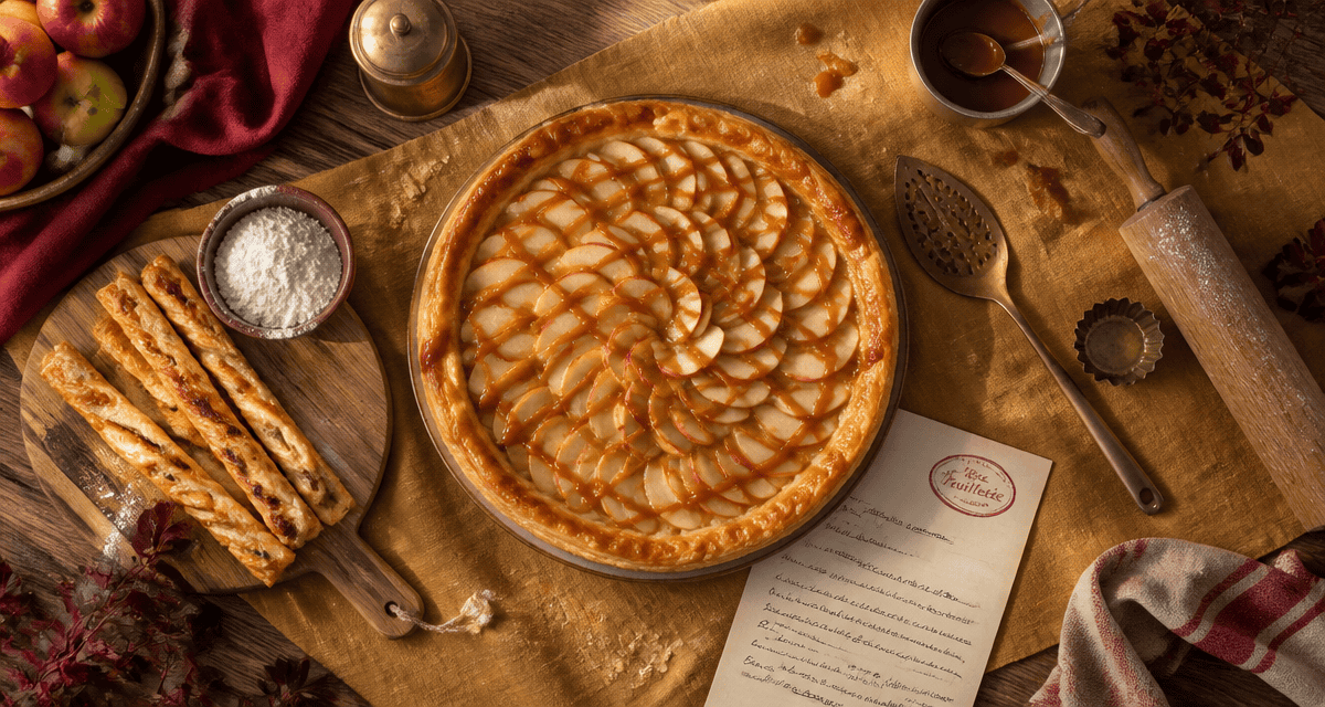 recette avec de la pate feuilletee tarte fine pommes caramel