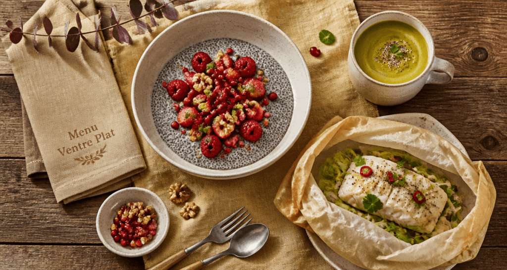 recette pour maigrir le ventre pudding chia cabillaud soupe