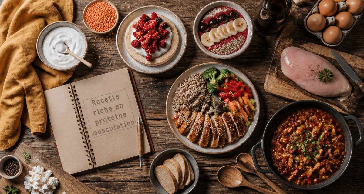 recette riche en proteine musculation table plats protéinés