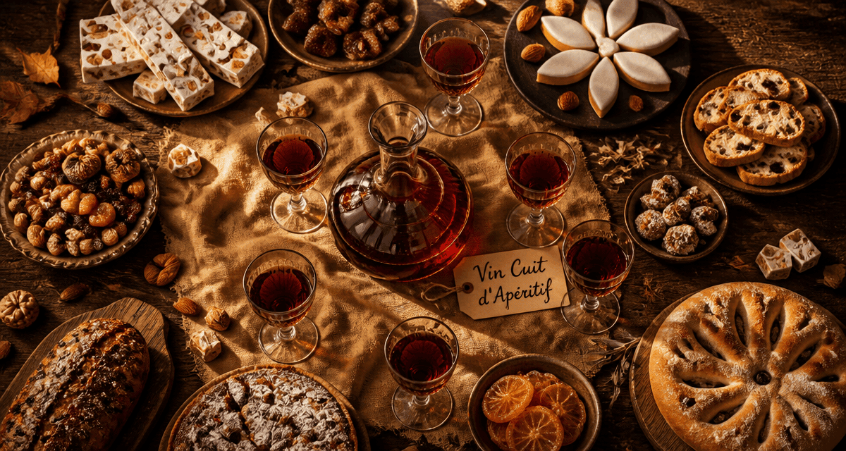 vin cuit apéritif français carafe et desserts provençaux