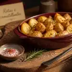 Accompagnement de pommes de terre rôties croustillantes double cuisson
