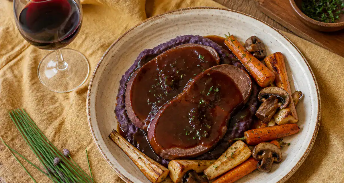 accompagnement pour langue de boeuf avec légumes et sauce madère
