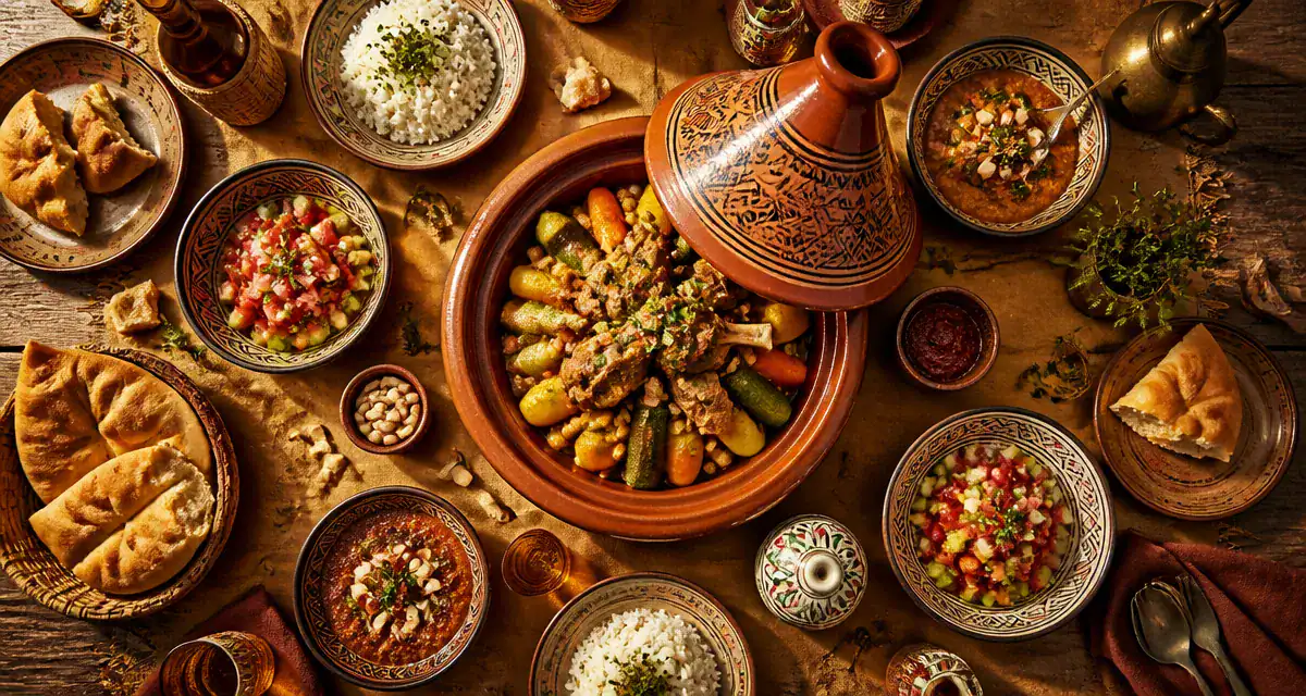 accompagnement tajine sur table conviviale