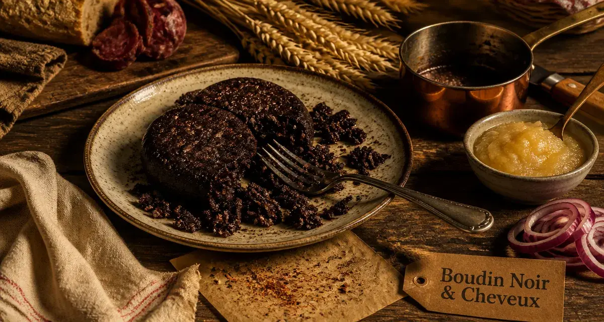 Boudin noir bienfaits cheveux : assiette nutritionnelle pour la chute de cheveux
