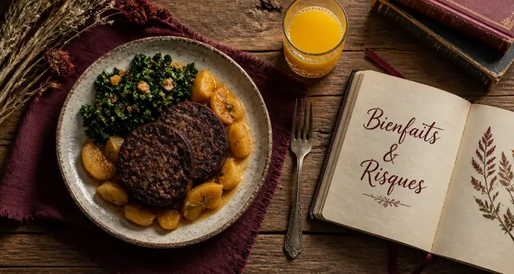 boudin noir effets secondaires assiette pommes salade
