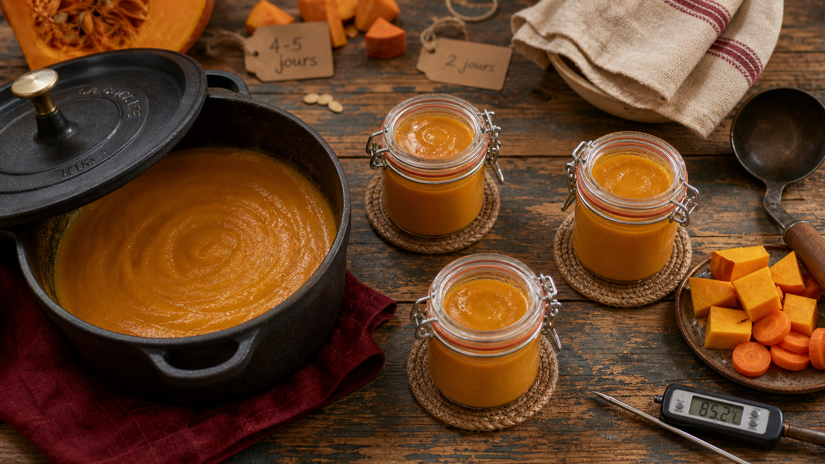 Combien de temps se garde une soupe maison : soupe au frigo, bocaux hermétiques