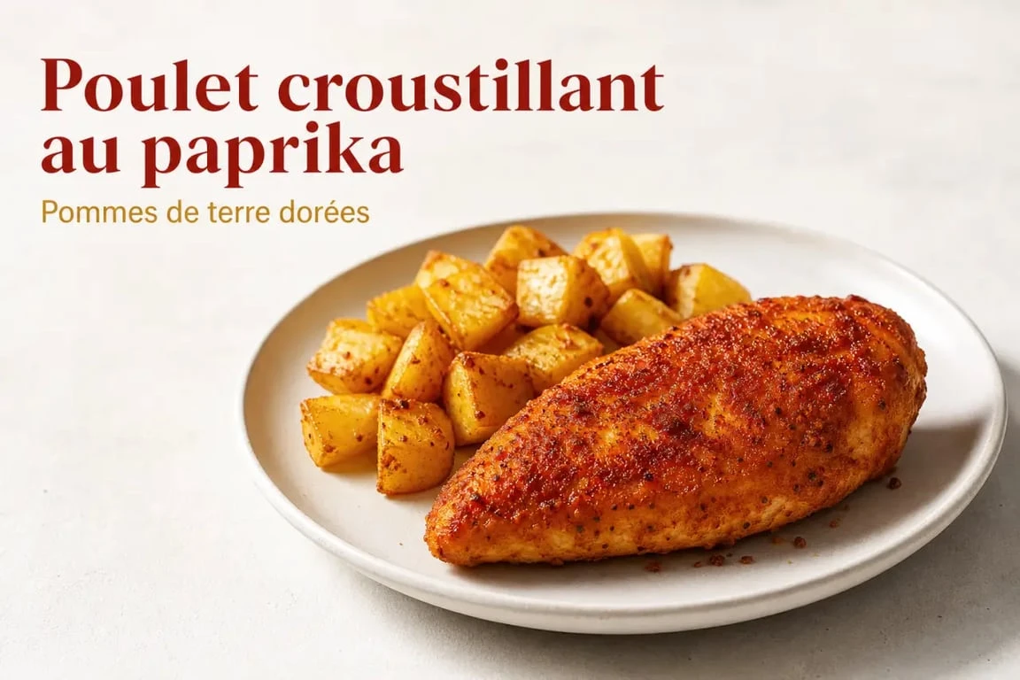 Recette facile air fryer : poulet croustillant au paprika et pommes de terre dorées