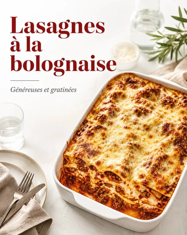 Lasagnes à la bolognaise généreuses pour un repas de 10 personnes