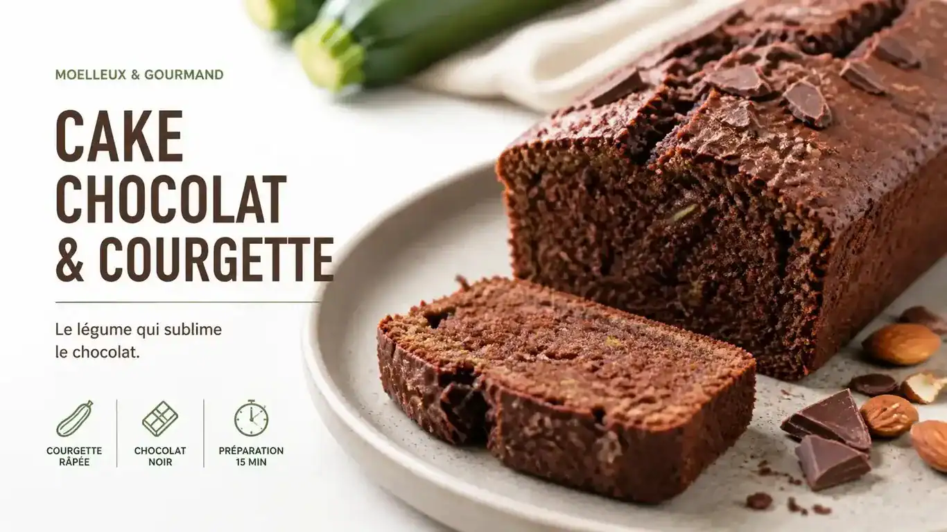 Cake moelleux chocolat-courgette healthy pour un goûter équilibré