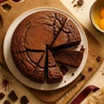 Photo gateau cacao moelleux, part tranché, mie fondante
