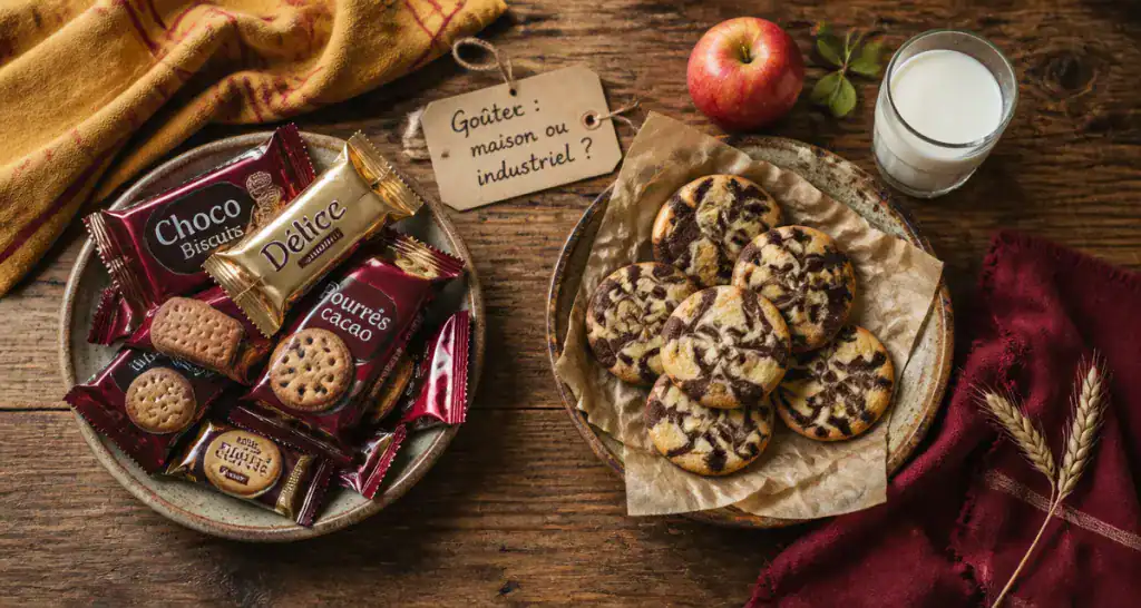 gouter industriel et maison sur table rustique