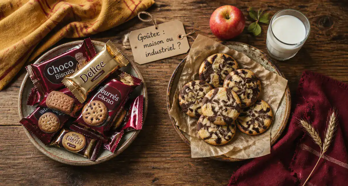 gouter industriel et maison sur table rustique