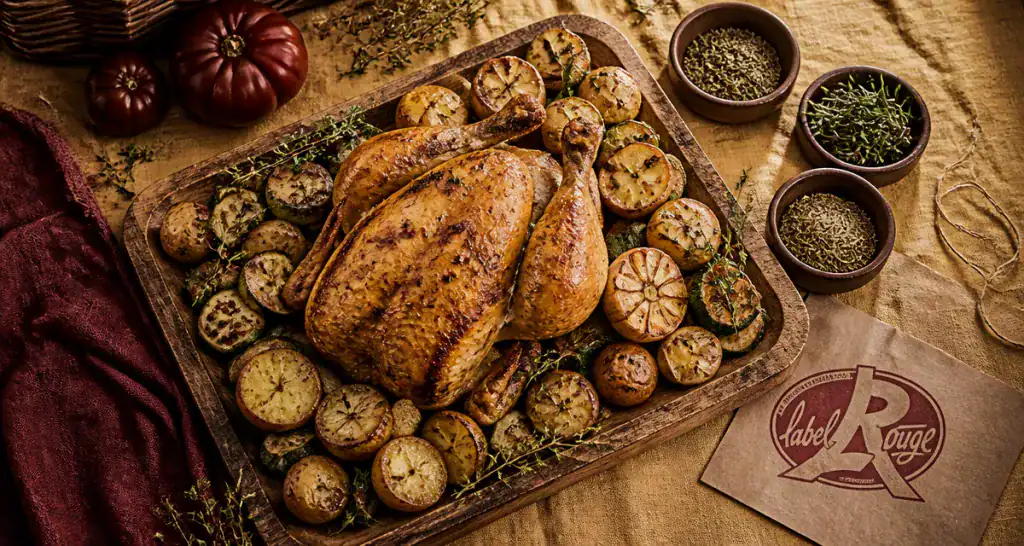 herbes de provence sur poulet rôti et légumes