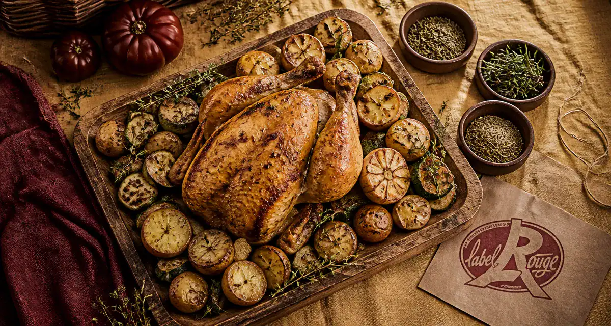 herbes de provence sur poulet rôti et légumes