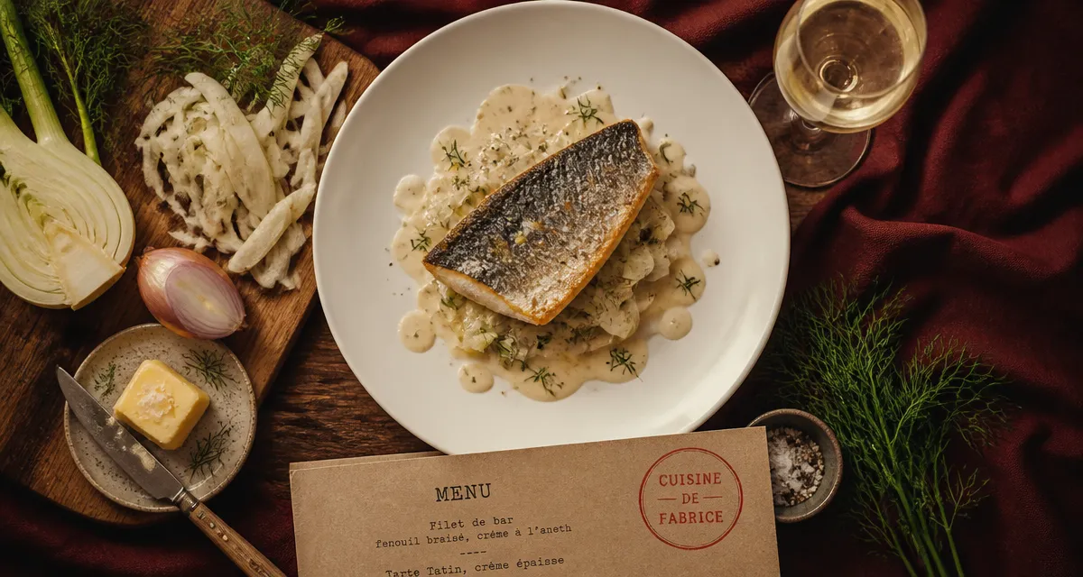 La cuisine de fabrice : filet de bar au fenouil braisé, crème