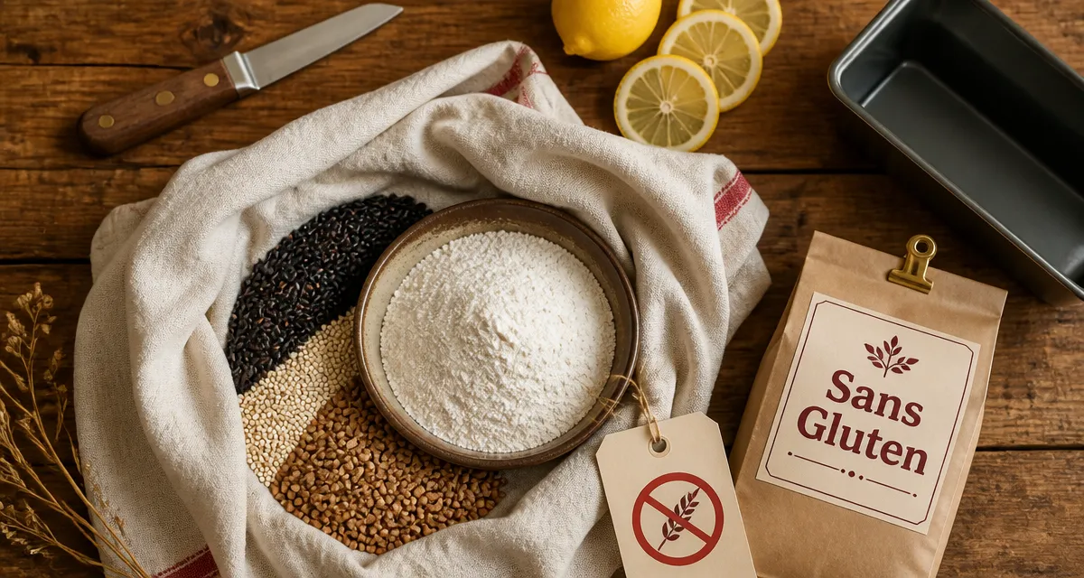 Quel sont les aliment sans gluten : farine de riz et fécule de maïs