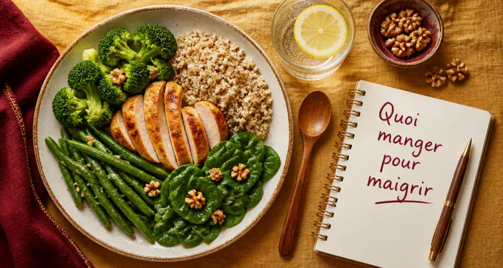 quoi manger pour maigrir assiette saine légumes poulet