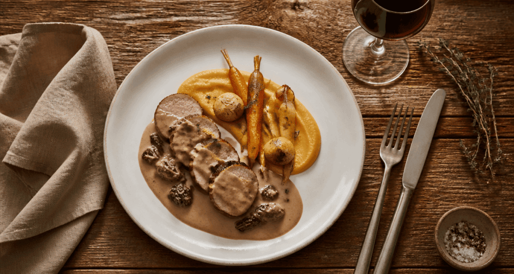 recette filet mignon de veau gastronomique assiette élégante