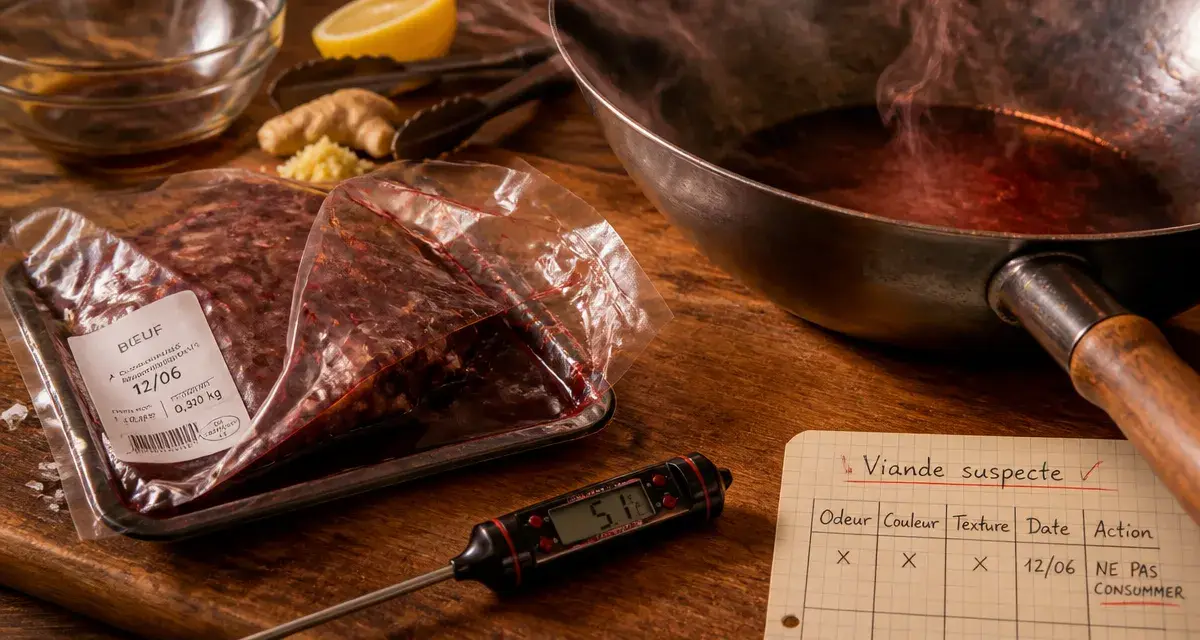 Viande qui sent fort à la cuisson : signes maturation vs décomposition