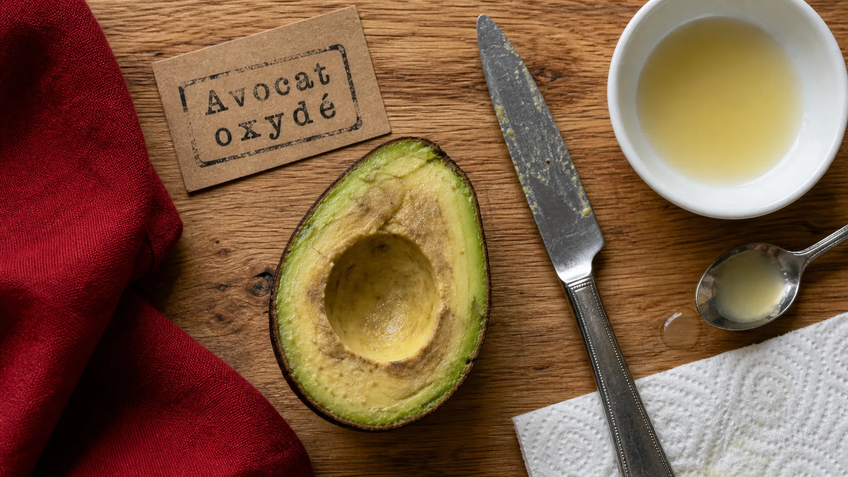 Avocat noirci comestible : oxydation visible avant de jeter