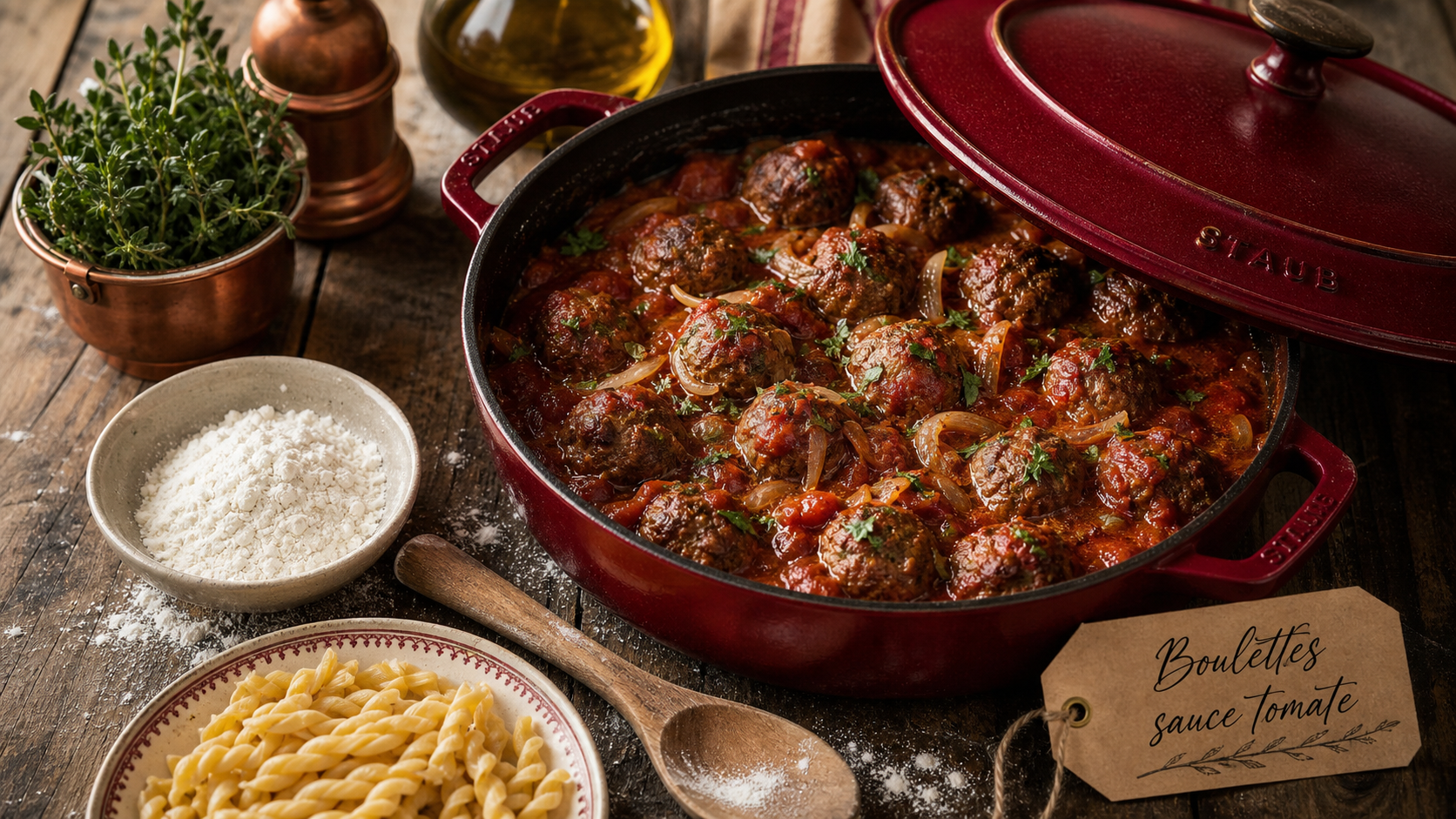 Boulettes de viande sauce tomate, mijotage moelleux dans une sauce tomate