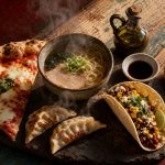 Les 5 grandes cuisines du monde (Italie, France, Chine, Japon, Mexique) : pizza, ramen, gyozas, taco, tiramisu