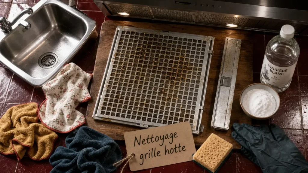 Nettoyage grille hotte : grille grasse à nettoyer à 60°C