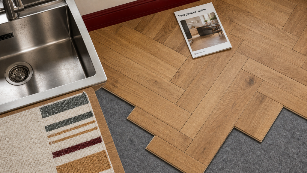 Parquet flottant dans une cuisine : joints et pose contre l’humidité