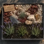 Plantes méditerranéennes sans arrosage : lavande et thym sur paillage minéral