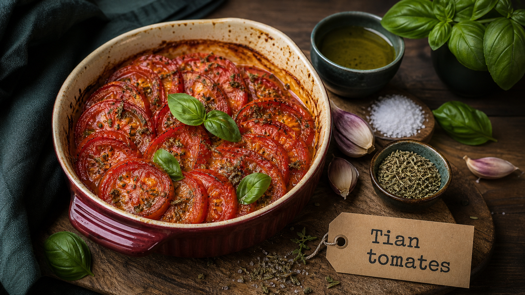 Recette avec tomates : tian de tomates au four, plat gratin