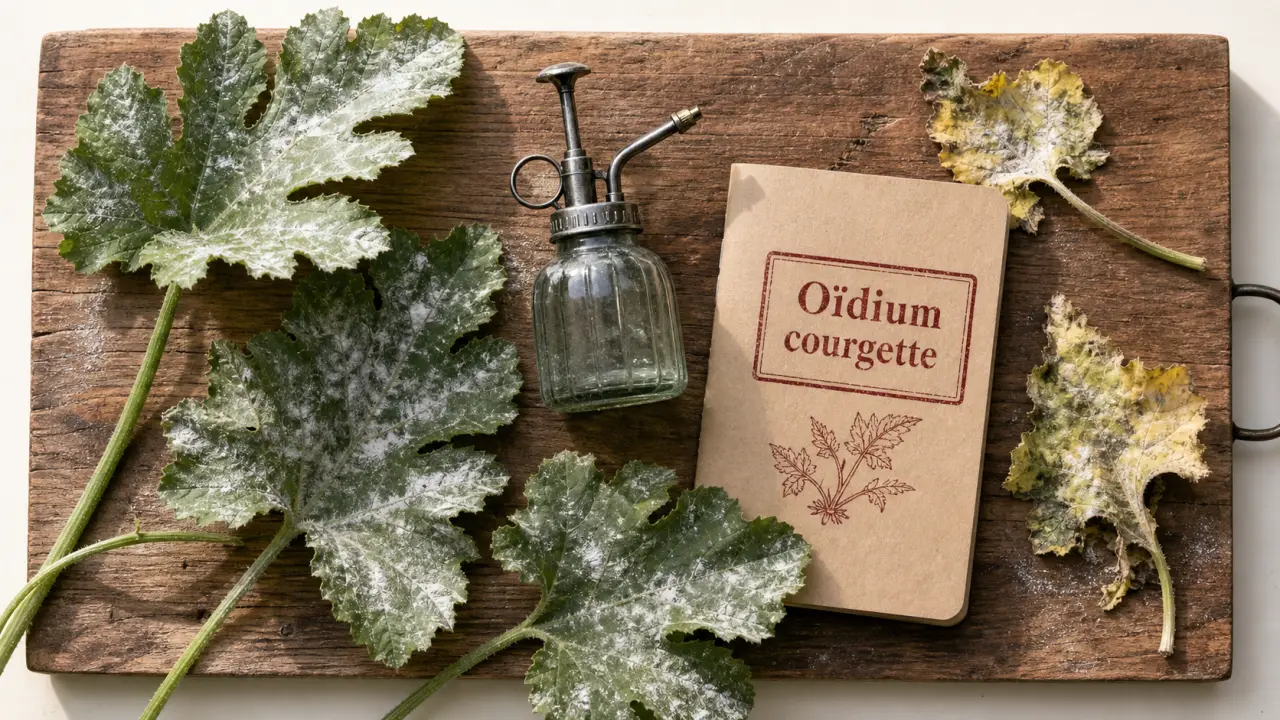 Traitement oidium courgette : voile blanc sur feuilles de courgette