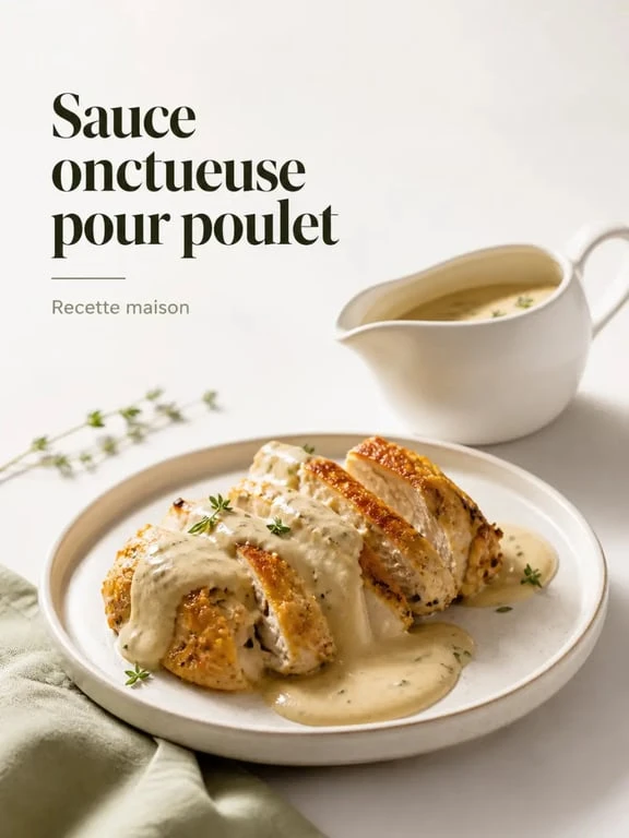 Recette sauce accompagnement pour poulet onctueuse servie avec poulet rôti