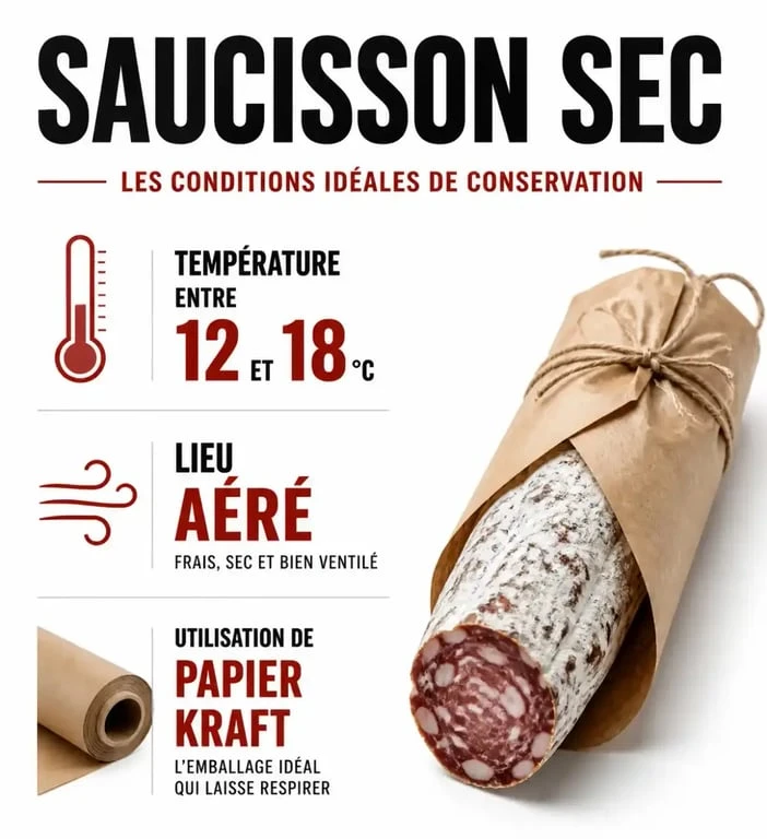 Conditions idéales pour conserver un saucisson sec