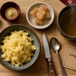 Gingembre cuisine : bol de gingembre frais et poudre, dosage