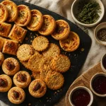 Petits fours sales maison : mini quiches et feuilletés dorés
