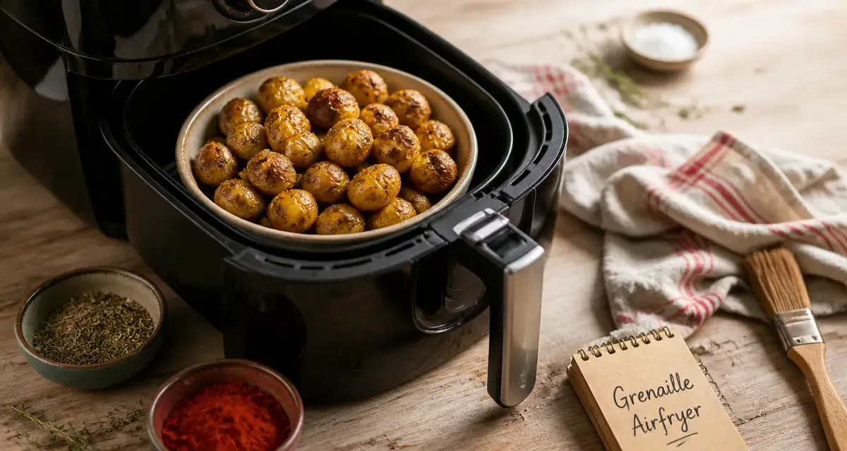 Pomme grenaille air fryer croustillante, dorée aux herbes