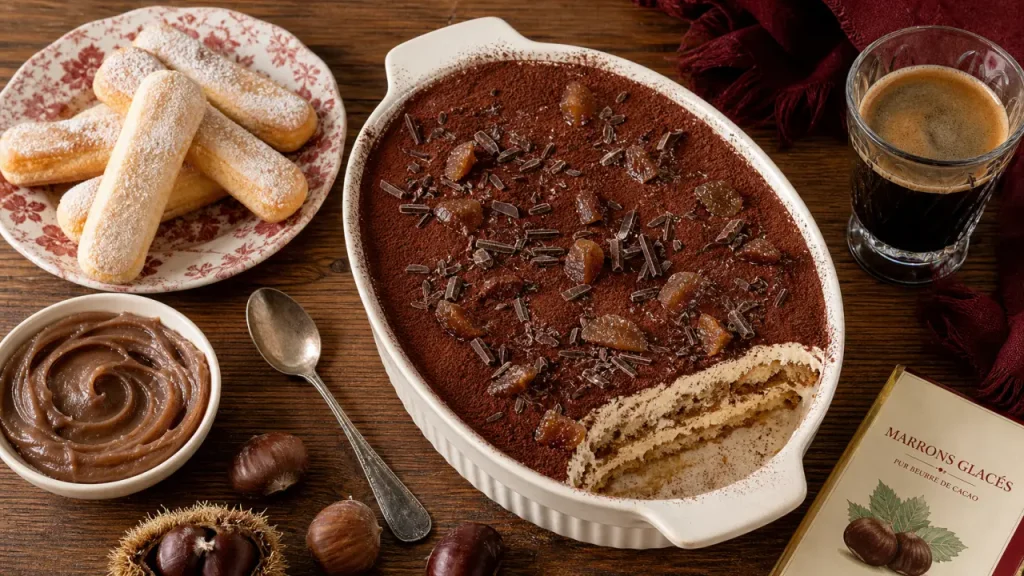 Tiramisu aux marrons : 4 h de repos pour une crème légère et des couches bien tenues