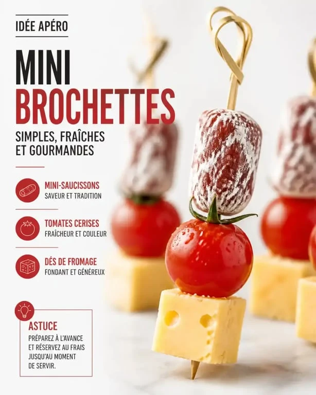 Recette de mini-brochettes au saucisson apéritif