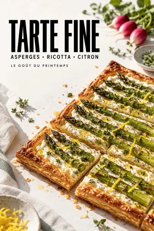 Idées repas avril : tarte fine aux asperges, ricotta et citron