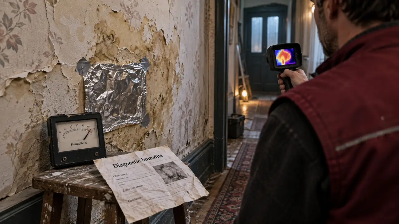 Fuite mur : technicien localise l’origine sans casser (caméra thermique)