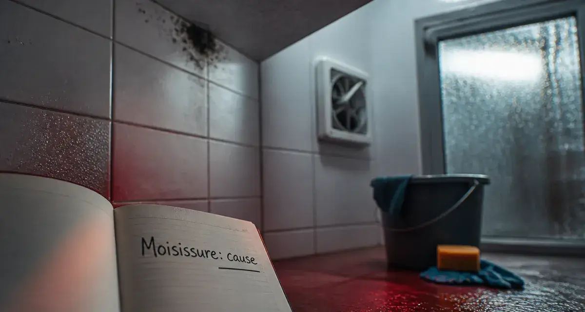 Moisissure mur : tache noire sur mur de salle de bain