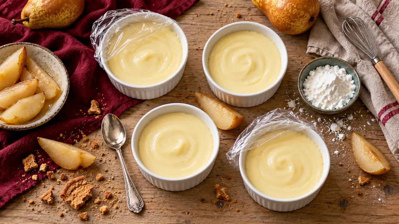 Creme de lait maison onctueuse en ramequins, sans creme fraiche