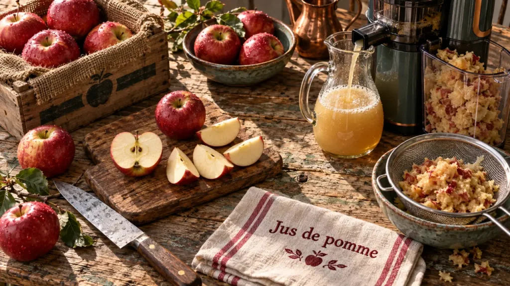L’extracteur de jus de pomme limite les bourrages, si vous cadencez l’alimentation