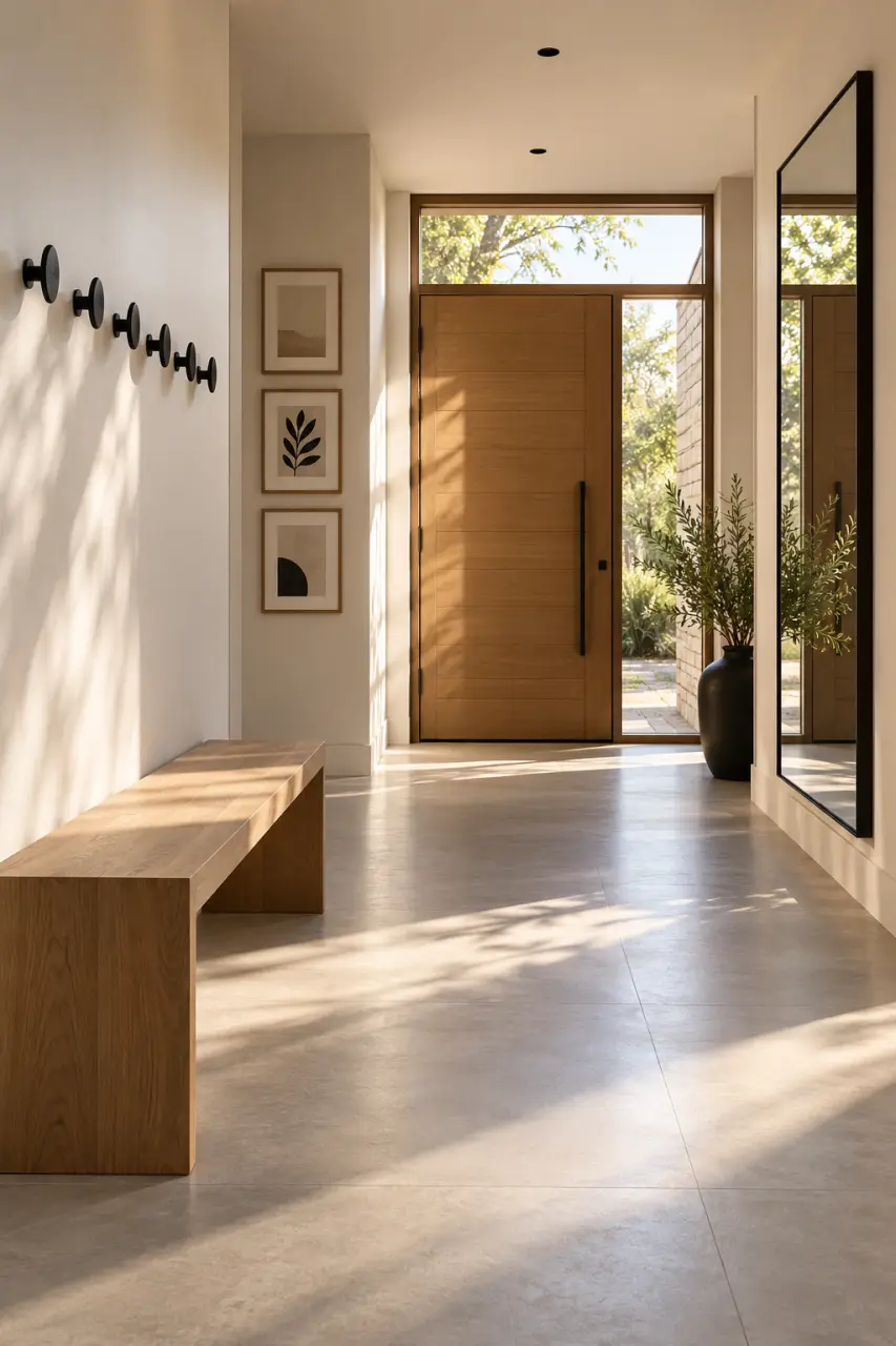 10 petits travaux de bricolage pour embellir sa maison avant de recevoir : entrée avec patères et miroir