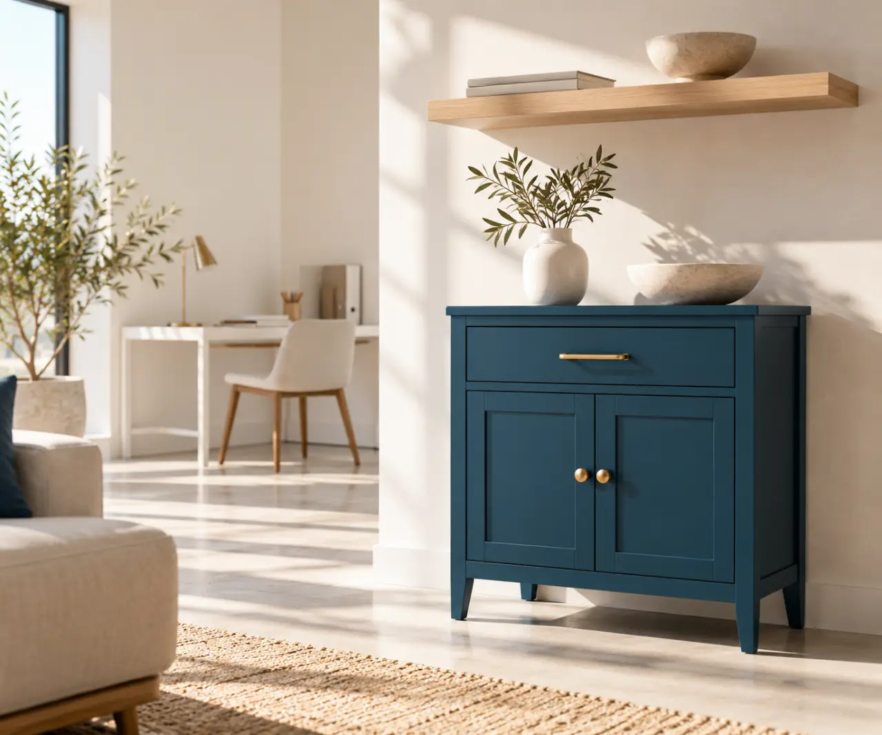 10 petits travaux de bricolage pour embellir sa maison avant de recevoir : meuble repeint et poignées neuves